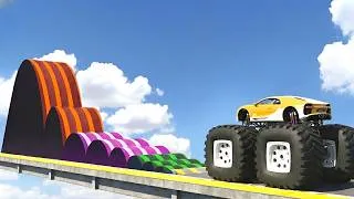 Thumbnail: GTA 5 MONSTER TRUCKS & CARS vs MASSIVE SPEED BUMPS (Monster Jam Truck, McQueen) Which is Best?