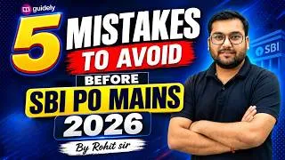Thumbnail: 5 Mistakes to Avoid Before SBI PO Mains 2026 | Don’t Repeat These Mistakes | Rohit Sir