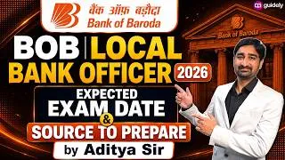 Thumbnail: BOB Local Bank Officer 2026 | Expected Exam Date & Best Sources to Prepare | Aditya Sir