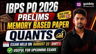 Thumbnail: IBPS PO Prelims 2026 | 22 August Shift 1 Aptitude Memory Based Paper | All 35 Question