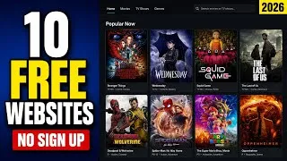 Thumbnail: Top 10 Websites to Watch FREE Movies & TV Shows (No Sign Up) | 2026 Updated