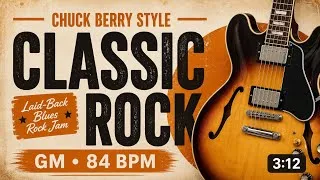 Thumbnail: Laid-Back Blues Rock Jam 🎸 | G Major Guitar Backing Track – 84 BPM