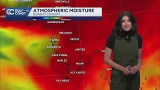 Thumbnail: Showers expected Saturday evening for inland sections of the Gulf Coast