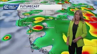 Thumbnail: Forecast calls for scattered storms Saturday, widespread rain Sunday for Florida's Gulf Coast