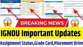 Thumbnail: IGNOU New Update || IGNOU Assignment Status Update || IGNOU Grade Card Update || IGNOU Jobs 2026