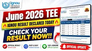 Thumbnail: (Breaking News) IGNOU June 2026 TEE Result Declared || Check IGNOU June 2026 Exam Result Now