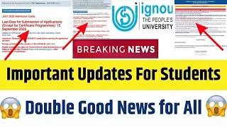 Thumbnail: IGNOU New Update | Double Good News for All IGNOU Students | Last Date Extended Till 15th Sep