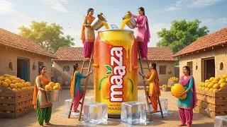 Thumbnail: 🔥🥭 Giant Maaza Making Challenge! 😱 1000 KG Mangoes to Make a 50-Foot Giant Drink
