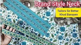 Thumbnail:  Branded Style Neck Design | New Amazing Neck Design Cutting And Stitching /Easy Sewing Tutorial