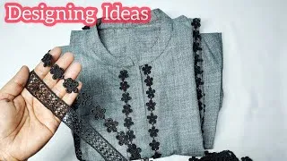 Thumbnail: Turn Plain Suit into Designer Outfit | Lace& Pintucks Design Ideas \Plain suit design 