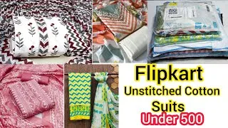 Thumbnail: Beautiful And Affordable Cotton Suits Under 500/ Unstitched Cotton Suits From Flipkart 