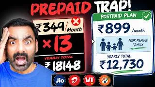 Thumbnail: Prepaid vs Postpaid TRAP 😱 – Which Plan Is Actually Cheaper ?