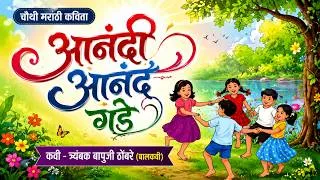 Thumbnail: आनंदी-आनंद गडे | इयत्ता चौथी मराठी कविता | बालकवी | Class 4 Marathi Poem | Balbharati