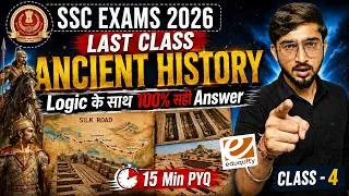 Thumbnail: SSC EXAMS 2026 के लिए Ancient History की Last Class |15 Min PYQ Series by GvKaksha | Class 4