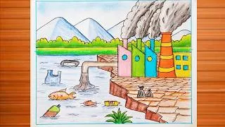 Thumbnail: Water Pollution Drawing Easy / How To Draw Water Pollution Easy / Air Pollution Drawing