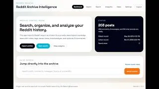 Thumbnail: Reddit Archive Intelligence | In The Wild