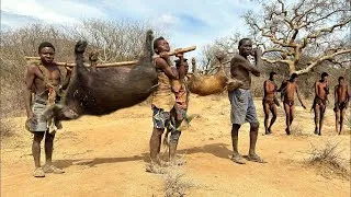 Thumbnail: Hadzabe Tribe -THRILLING Bush Pig Hunt And Cooking with Ancient People