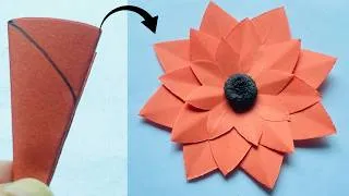 Thumbnail: how to make paper flower step by step /DIY/paper flower for school project/flower for decorations.