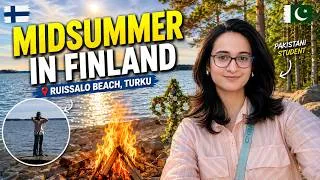 Thumbnail: MIDSUMMER in Finland as a Pakistani Student 🇵🇰🇫🇮 | Ruissalo Beach Turku Vlog