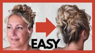 Thumbnail: EASY high curly messy bun hairstyle for medium to long hair