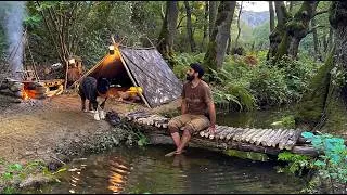Thumbnail: SURVIVAL Camping with My Dog; CATCH and COOK, Fishing. BUSHCRAFT Shelter @BushcraftHakankarahan ​