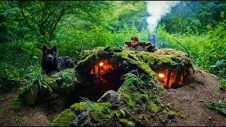 Thumbnail: 14 Days SOLO SURVIVAL - Bushcraft Underground Shelter with Fireplace @BushcraftHakankarahan