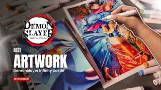 Thumbnail: This is how I made my BEST Demon slayer Infinity Castle Artwork😎