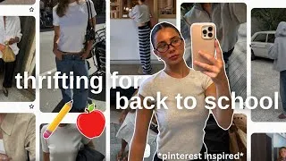 Thumbnail: THRIFTING FOR BACK TO SCHOOL OUTFITS | *pinterest inspired* + try-on haul! 🍎⭐️