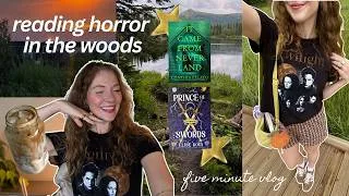Thumbnail: FIVE MINUTE VLOG: reading horror in the woods👻🤎