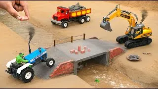 Thumbnail: DIY Mini Concrete Bridge with Mini Truck & Excavator | Diy Tractor an jcb @HamroCreator10