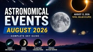 Thumbnail: Astronomical Events in August 2026 | Meteor Showers | Eclipses | Comet | Moon Phases