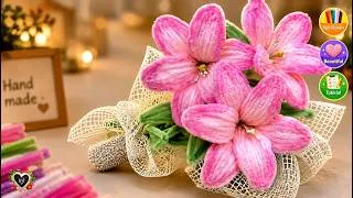 Thumbnail: How to Make a Beautiful Realistic Lily Bouquet  With Pipe Cleaner🌸 Pipe Cleaner DIY