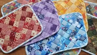 Thumbnail: 💎 DIY Quilted Fabric Scrap Potholder Tutorial: Zero-Waste Sewing Project