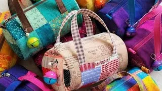 Thumbnail: 💎​DIY Fabric Barrel Bag Tutorial: Sew Your Own Cute Patchwork Handbags in Multiple Colors