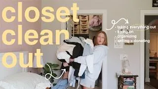 Thumbnail: the annual CLOSET CLEAN-OUT: taking everything out, trying on, organizing, selling + donating 🌟