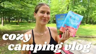 Thumbnail: reading in the woods 🏕️✨ a very cozy (but very honest) summer romance camping vlog!