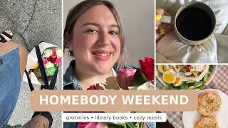 Thumbnail: A Realistic Homebody Weekend in My 30s | Groceries, Books & Cozy Meals