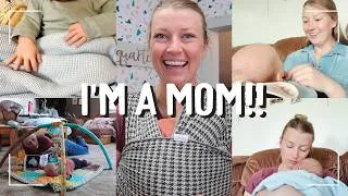 Thumbnail: I’m a Mom!! 💙 First Vlog Back After Giving Birth | Newborn Life + Finding My Postpartum Routine
