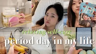 Thumbnail: realistic period day ☁️ | relaxing self-care routine tips | slow productivity
