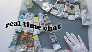 Thumbnail: setting up to paint again after 4 months hiatus 🎨 POSTPARTUM STUDIO CHAT