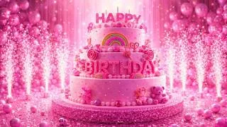 Thumbnail: 🎂 Happy Birthday 🎉 Pink Cake Countdown | Best Viral Birthday Video 2026 💖✨