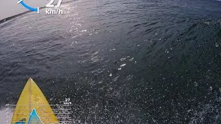 Thumbnail: POV surf with stats rarely displayed 🔥🫡 hope it adds value to the viewing experience #surf #gopro