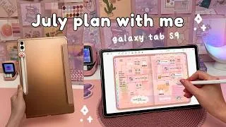 Thumbnail: Plan with me ✏️💗 Samsung Galaxy Tab S9 | digital planner setup | Penly app tutorial | July 2025