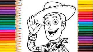 Thumbnail: Woody toystory | easy coloring for kids and toddlers