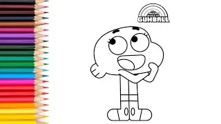 Thumbnail: Gumball waterson easy coloring for kids and toddlers