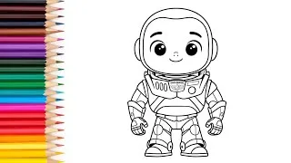 Thumbnail: “Let’s Color Cute Buzz Lightyear and His Awesome Space Ranger Suit!” 🚀✨