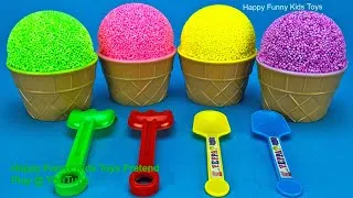 Thumbnail: Play Foam Ice Cream Cups Surprise Toys Kinder Surprise Eggs and Learn Colors