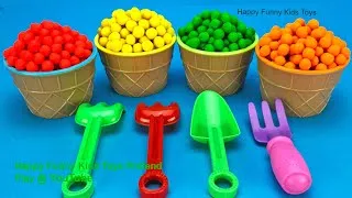 Thumbnail: Learn Colors with Play Doh Dippin Dots Ice Cream Cups | Kinder Surprise Eggs