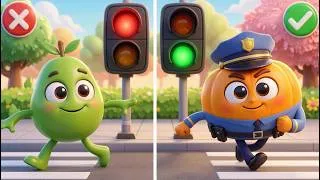 Thumbnail: 🚦🎶 Stop, Look, Listen! Road Safety Rules for Kids | Happy Habits Hub