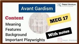 Thumbnail: MEG 17 Avant Gardism Amarican Drama @HappyLiterature 
